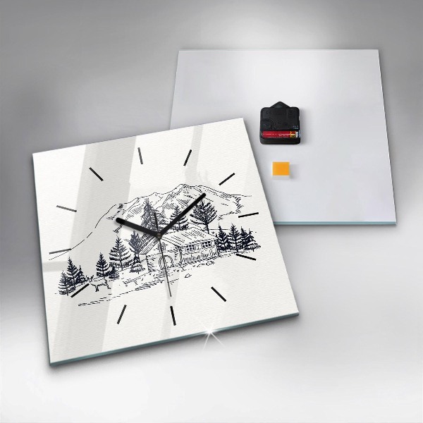 Szögletes fali üvegóra Rajzfilm város