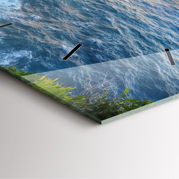 Szögletes fali üvegóra Óceán partja