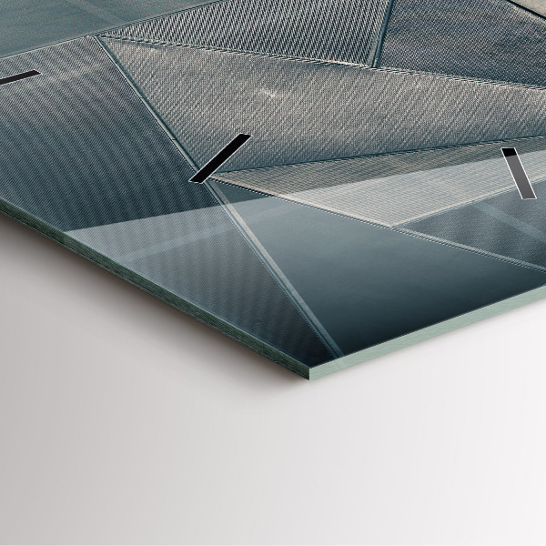 Szögletes fali üvegóra Fém absztrakt háromszögek