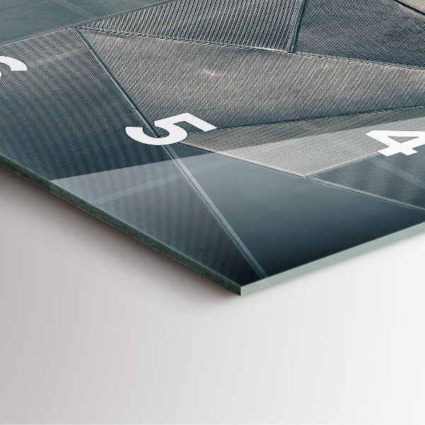 Szögletes fali üvegóra Fém absztrakt háromszögek