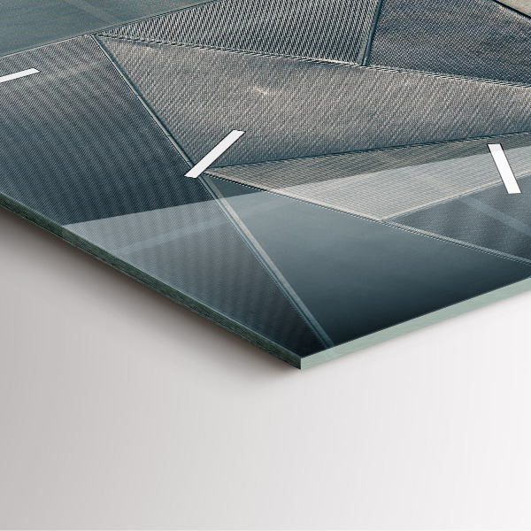 Szögletes fali üvegóra Fém absztrakt háromszögek