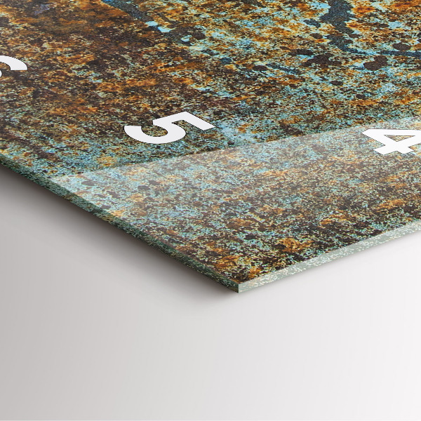 Szögletes fali üvegóra Régi fém textúra