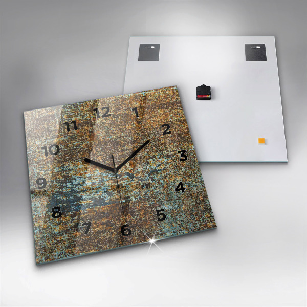 Szögletes fali üvegóra Régi fém textúra