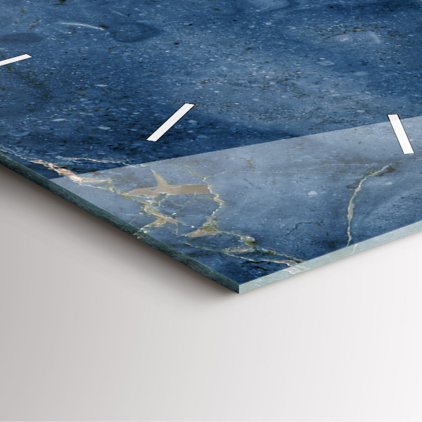 Szögletes fali üvegóra Kék márvány textúra