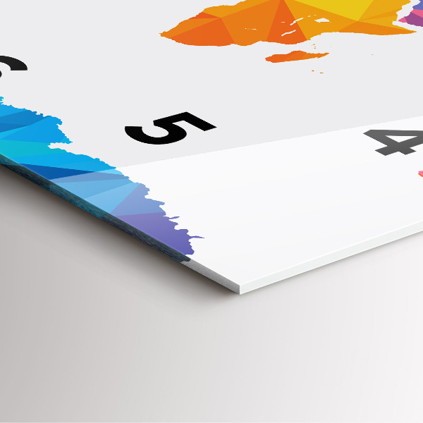 Szögletes fali üvegóra Absztrakt világtérkép