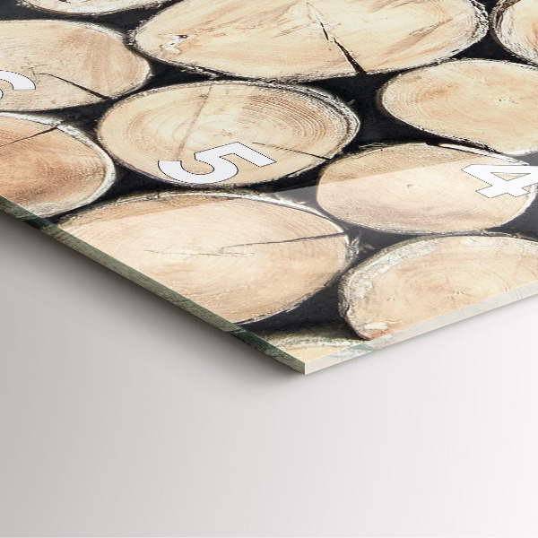 Szögletes fali üvegóra Fatuskákat vágni