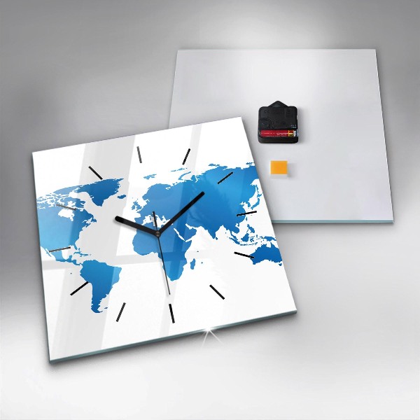 Szögletes fali üvegóra Világtérkép