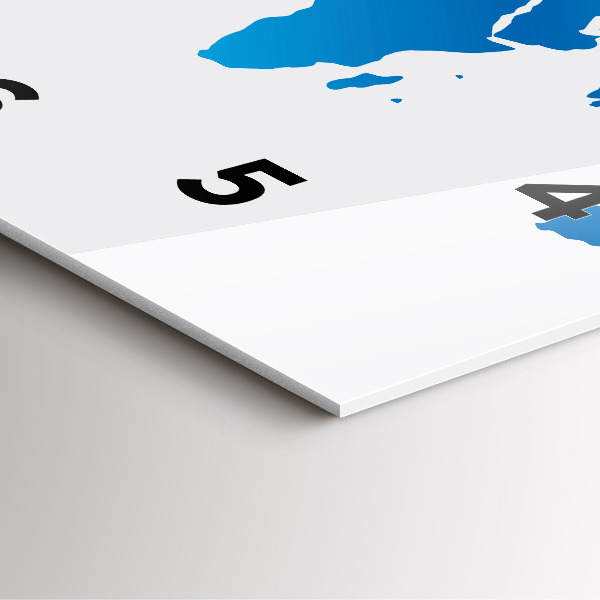 Szögletes fali üvegóra Világtérkép