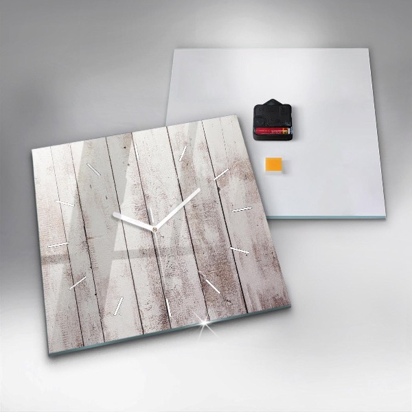 Szögletes fali üvegóra Világos fa deszkák