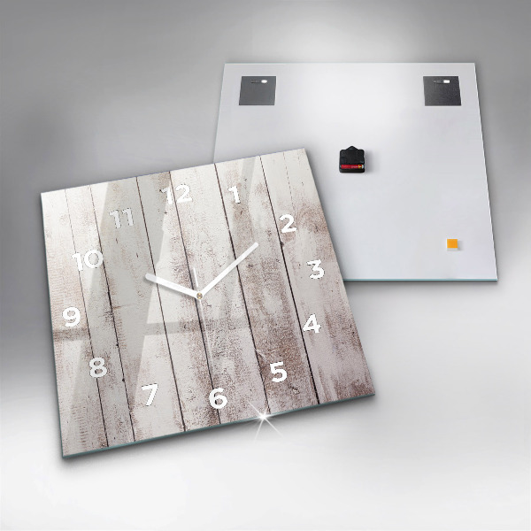 Szögletes fali üvegóra Világos fa deszkák