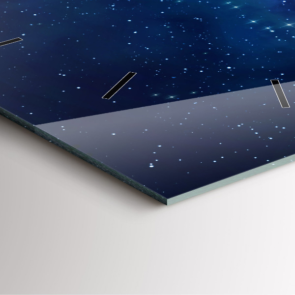 Szögletes fali üvegóra Sötét égbolt csillagai