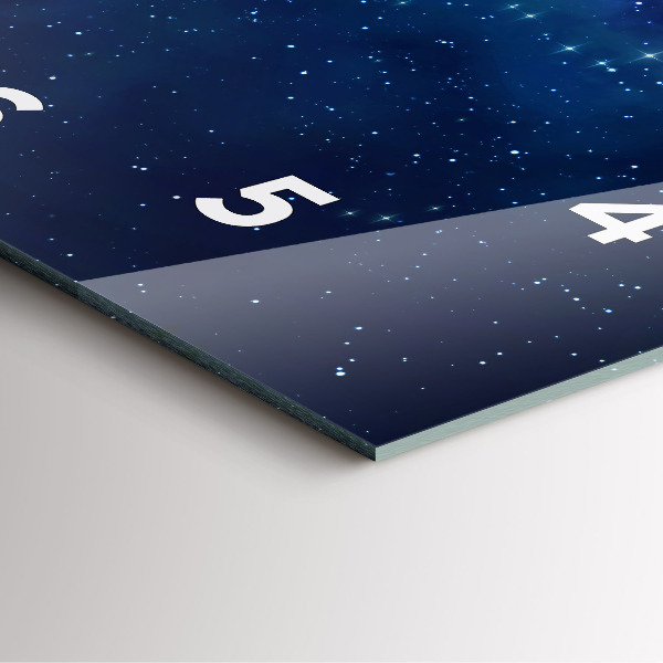 Szögletes fali üvegóra Sötét égbolt csillagai