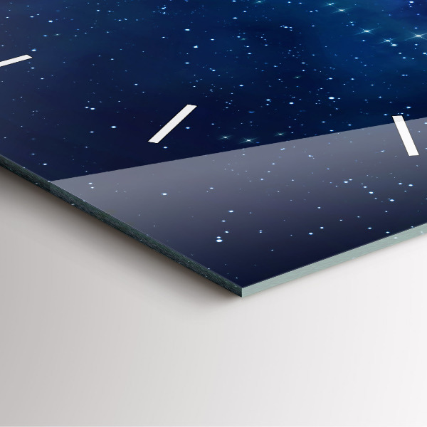 Szögletes fali üvegóra Sötét égbolt csillagai