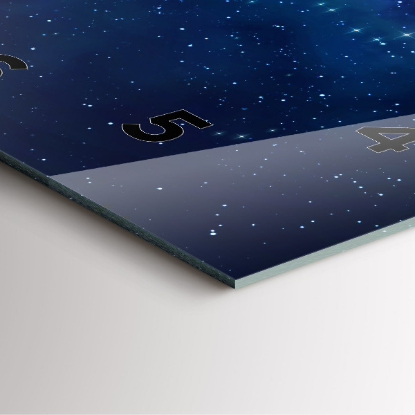 Szögletes fali üvegóra Sötét égbolt csillagai