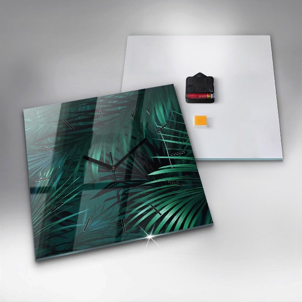 Szögletes fali üvegóra Trópusi levelek