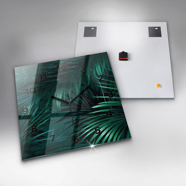 Szögletes fali üvegóra Trópusi levelek