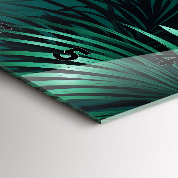 Szögletes fali üvegóra Trópusi levelek