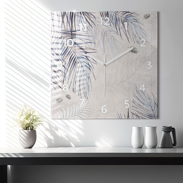 Szögletes fali üvegóra Pálmalevél