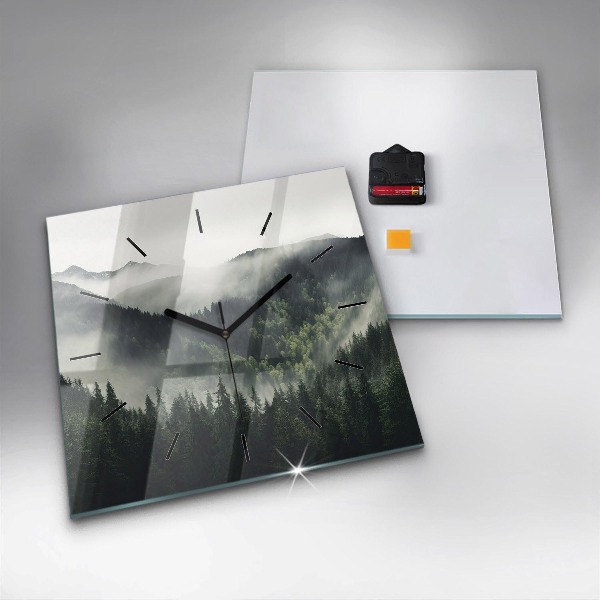 Szögletes fali üvegóra Erdei táj