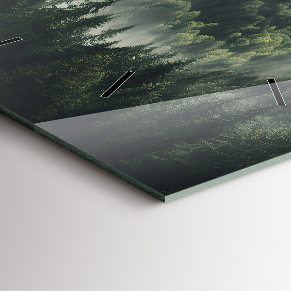 Szögletes fali üvegóra Erdei táj