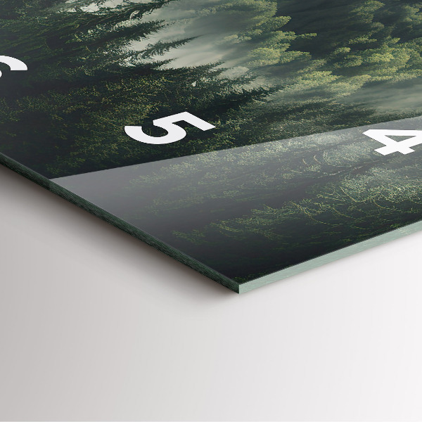 Szögletes fali üvegóra Erdei táj