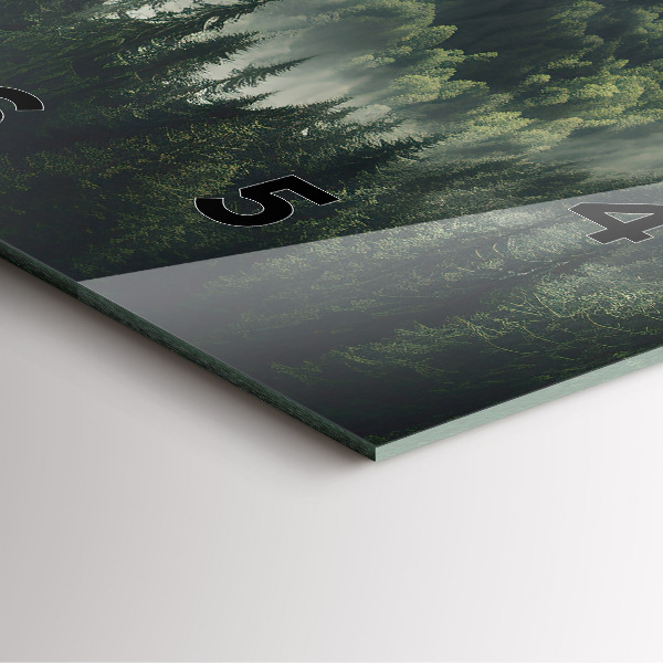 Szögletes fali üvegóra Erdei táj