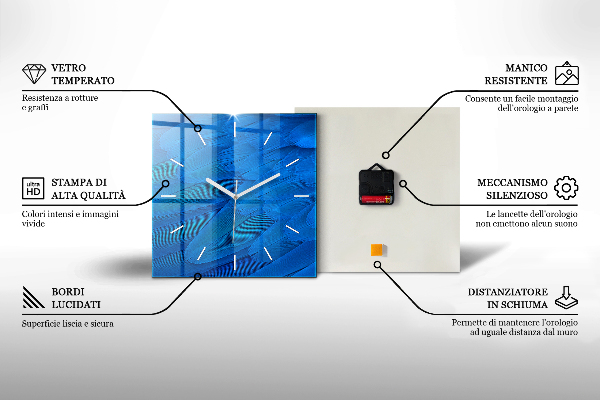 Szögletes fali üvegóra Geometriai figurák