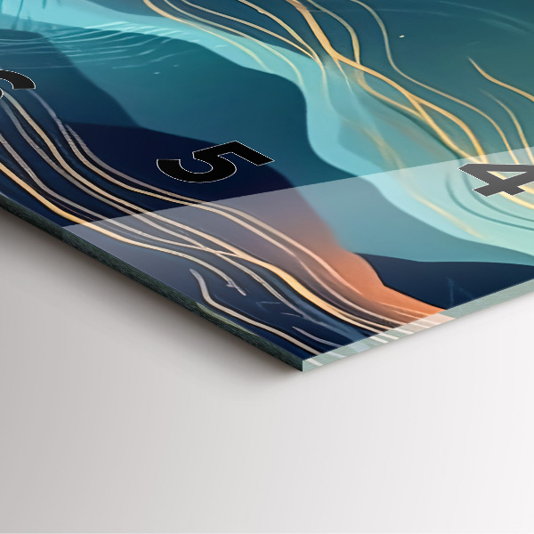 Szögletes fali üvegóra Hegyi táj