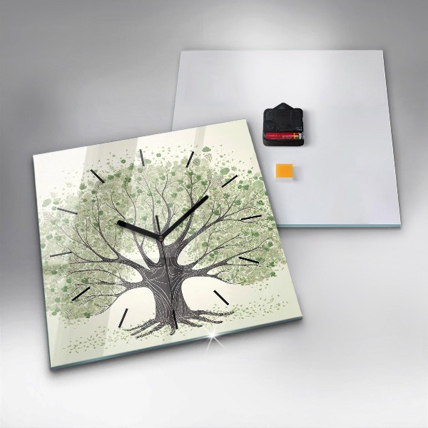 Szögletes fali üvegóra Nagy fa természet