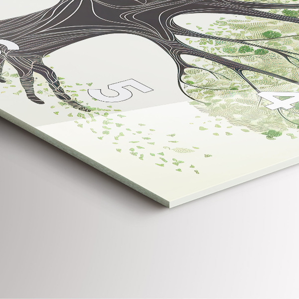 Szögletes fali üvegóra Nagy fa természet