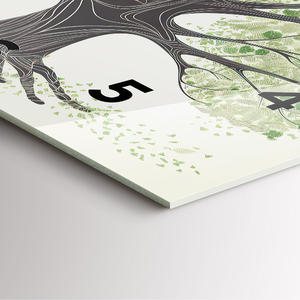 Szögletes fali üvegóra Nagy fa természet