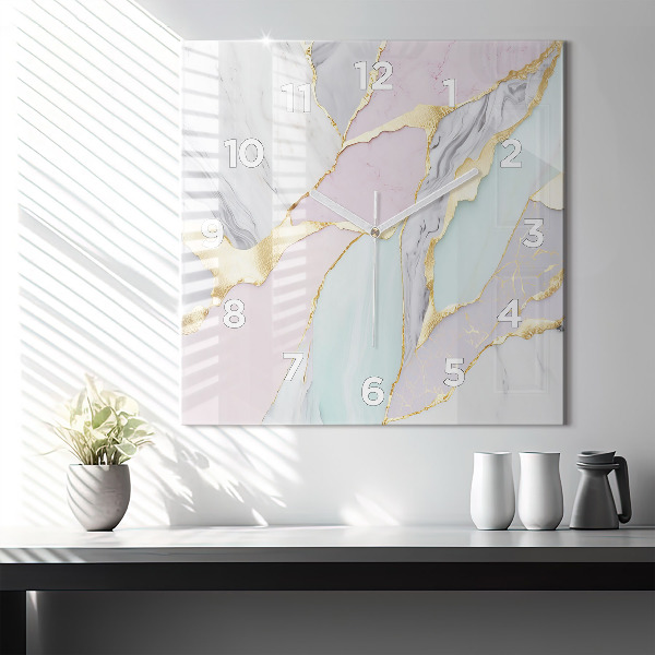 Szögletes fali üvegóra Márvány minta