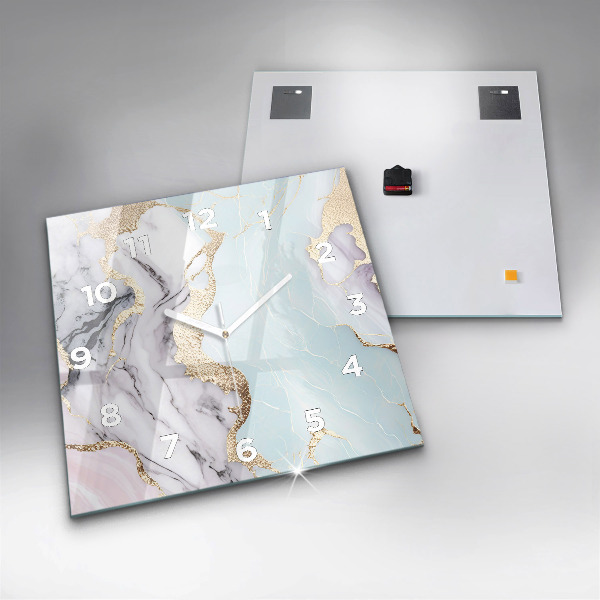 Szögletes fali üvegóra Pasztell márvány