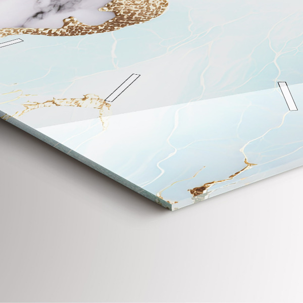 Szögletes fali üvegóra Pasztell márvány