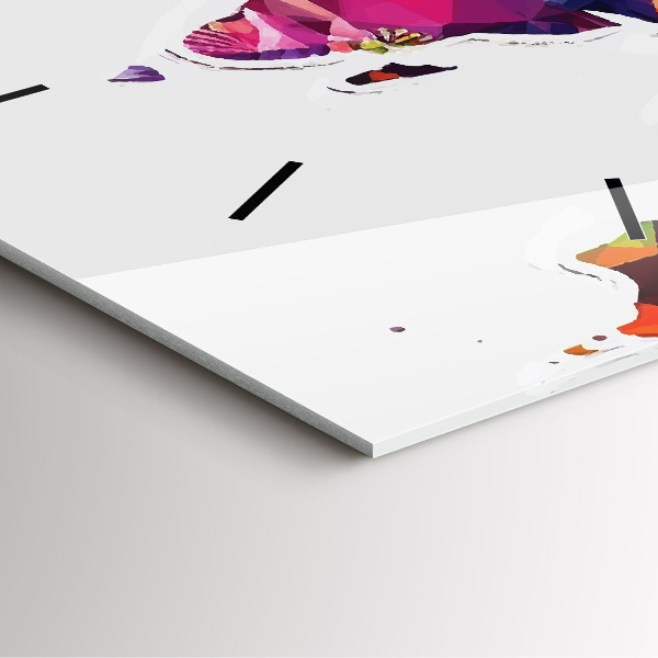 Szögletes fali üvegóra Világtérkép háromszögek