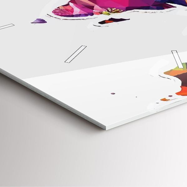 Szögletes fali üvegóra Világtérkép háromszögek