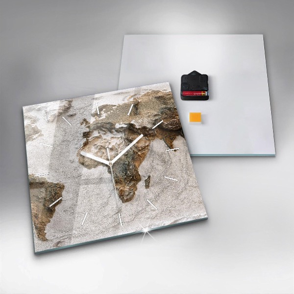 Szögletes fali üvegóra Régi világtérkép