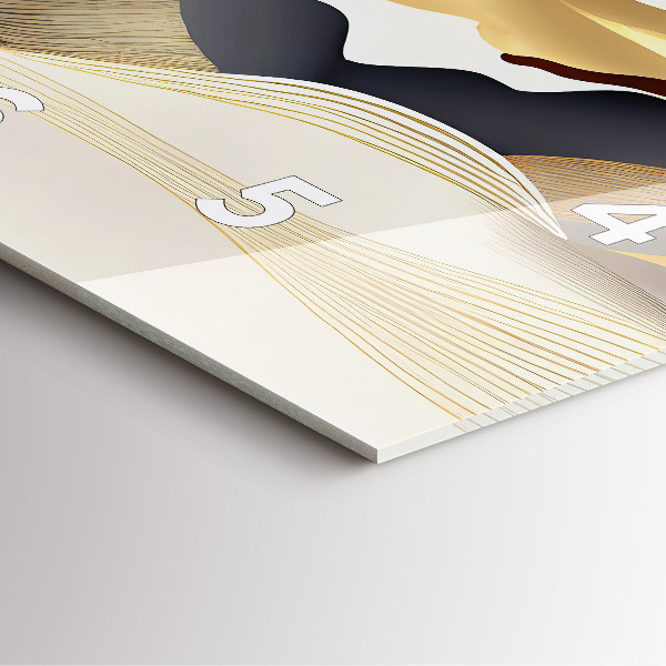 Szögletes fali üvegóra Absztrakt arany hegyek