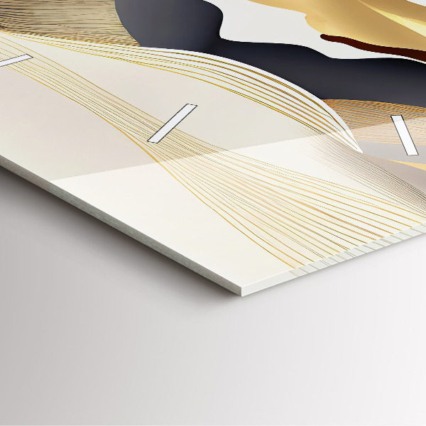 Szögletes fali üvegóra Absztrakt arany hegyek