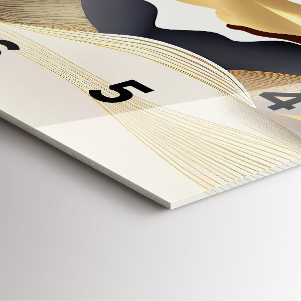 Szögletes fali üvegóra Absztrakt arany hegyek