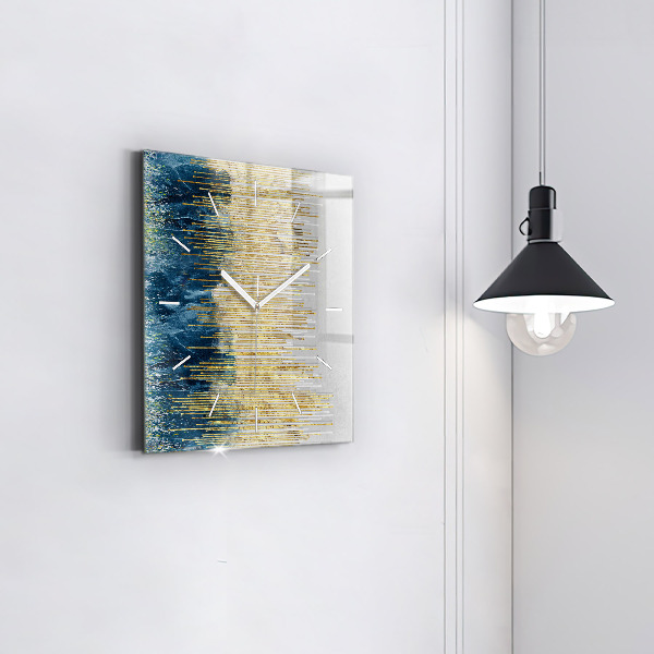 Szögletes fali üvegóra Dekoratív minta és arany