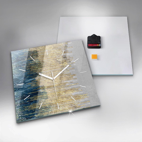 Szögletes fali üvegóra Dekoratív minta és arany