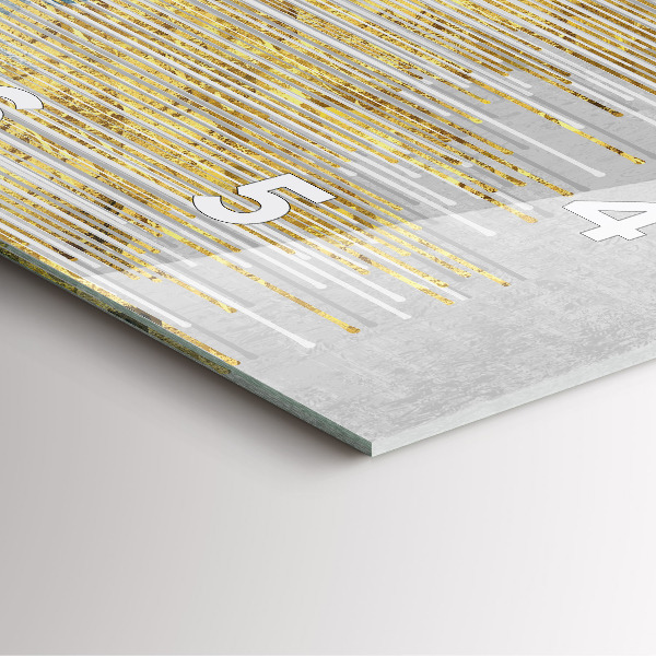 Szögletes fali üvegóra Dekoratív minta és arany