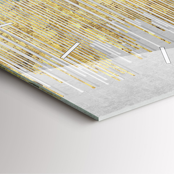 Szögletes fali üvegóra Dekoratív minta és arany