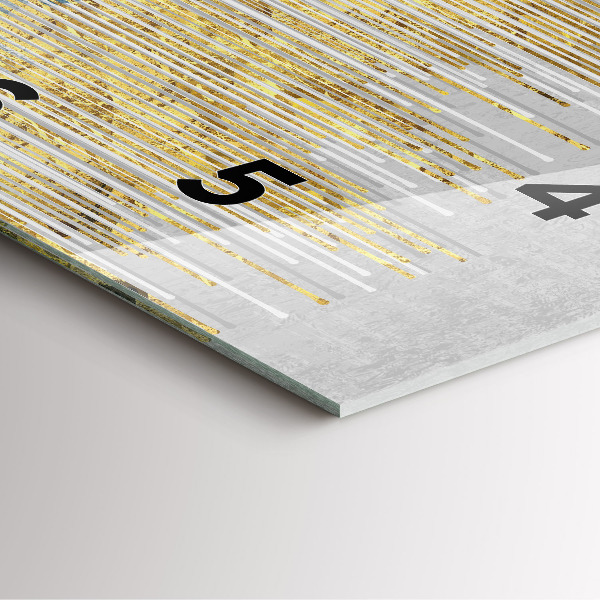 Szögletes fali üvegóra Dekoratív minta és arany