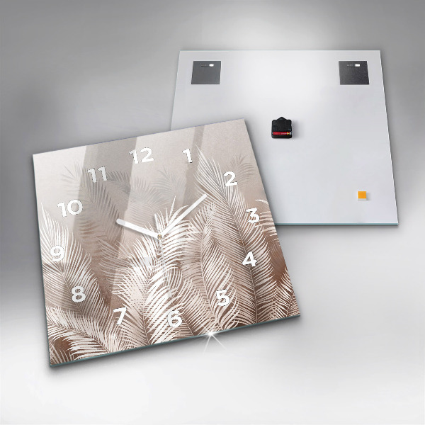 Szögletes fali üvegóra Trópusi boho levelek