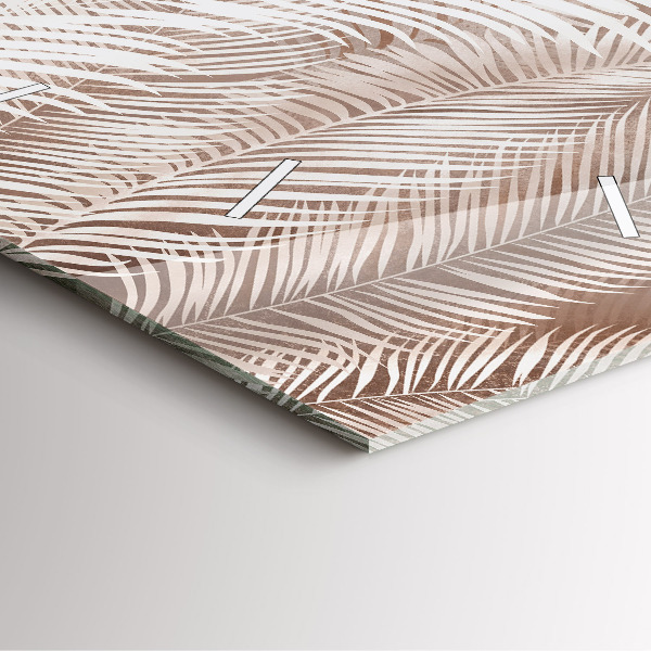 Szögletes fali üvegóra Trópusi boho levelek