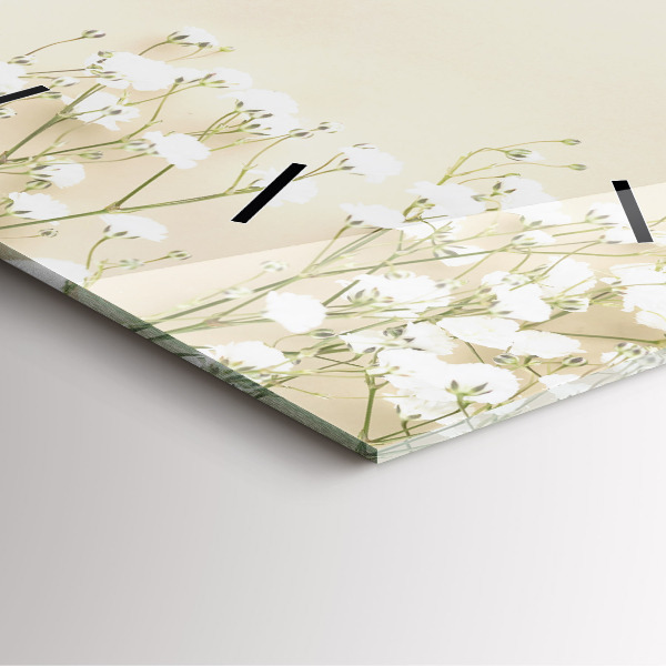 Szögletes fali üvegóra Virágzó gypsophila virágok