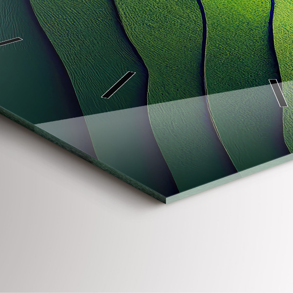 Szögletes fali üvegóra Zöld mezők absztrakt