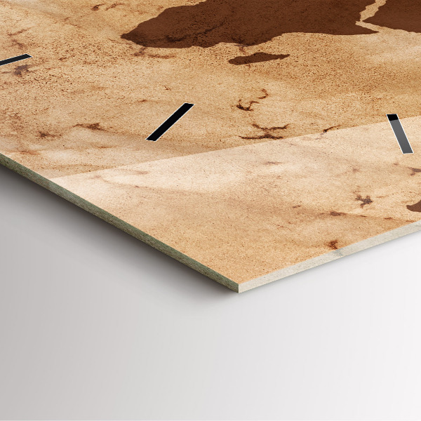 Szögletes fali üvegóra Vintage világtérkép